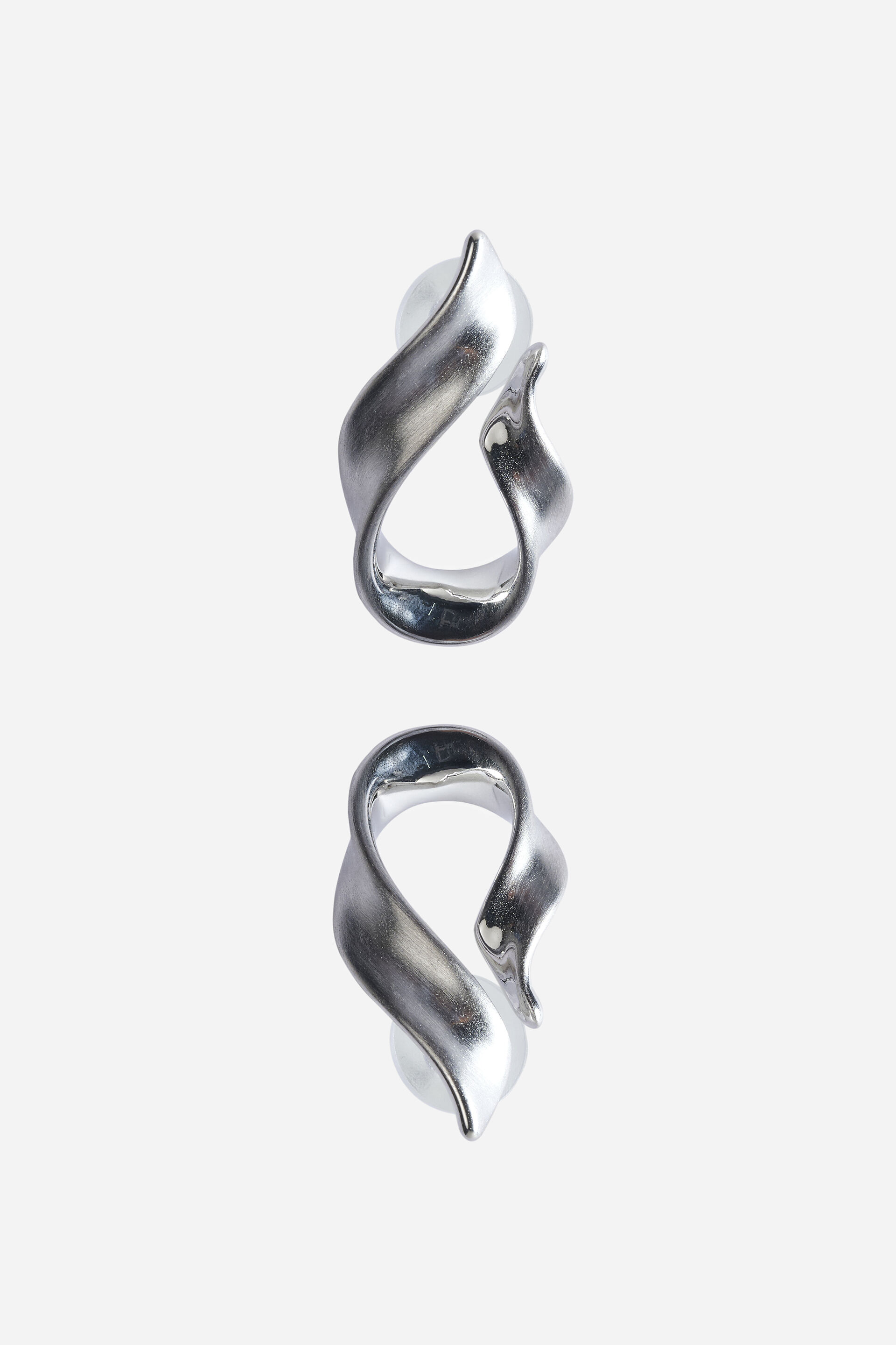 Molten Silver Twist Earrings, , image 3